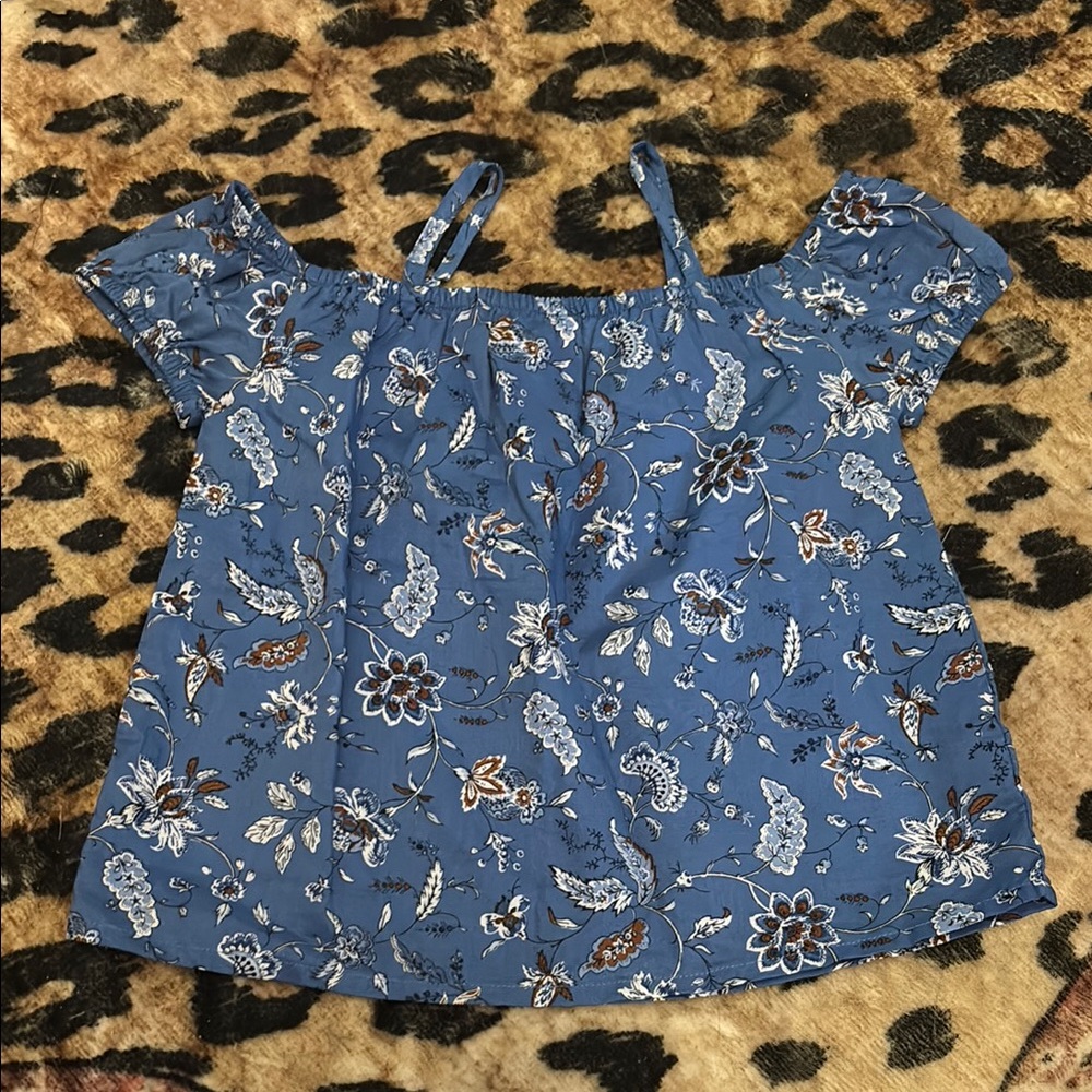 Janie and Jack Blue Floral Blouse (never worn, no tags, size 4)